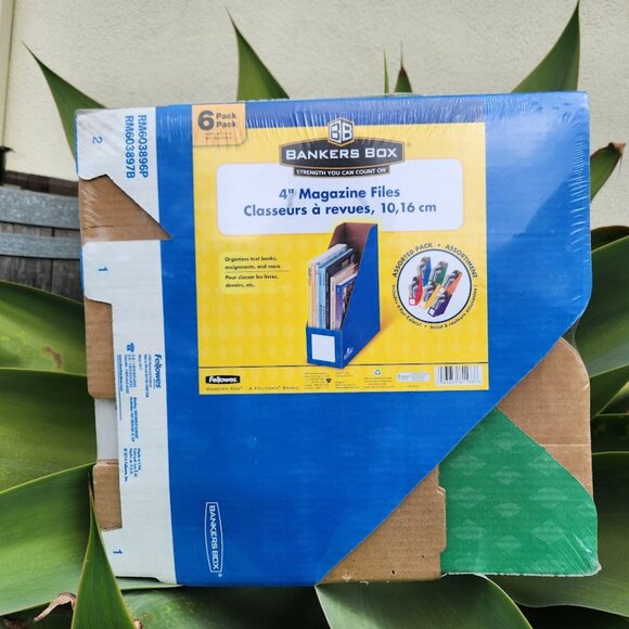 NEW 6 Pack Bankers Box 4" magazine Files Organizer Organization Office Classroom - Picture 2 of 14